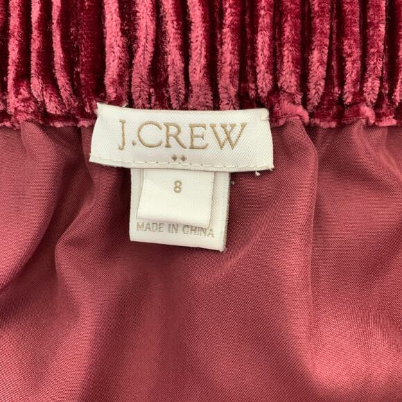 J. Crew Factory Burgundy Velvet Sidewalk Skirt Size 8 - Picture 5 of 6